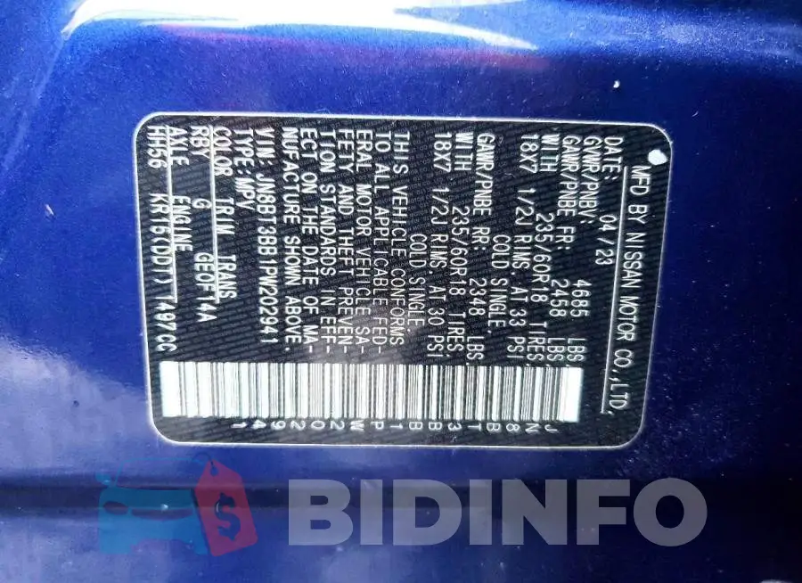 JN8BT3BB1PW202941 Photo# 13