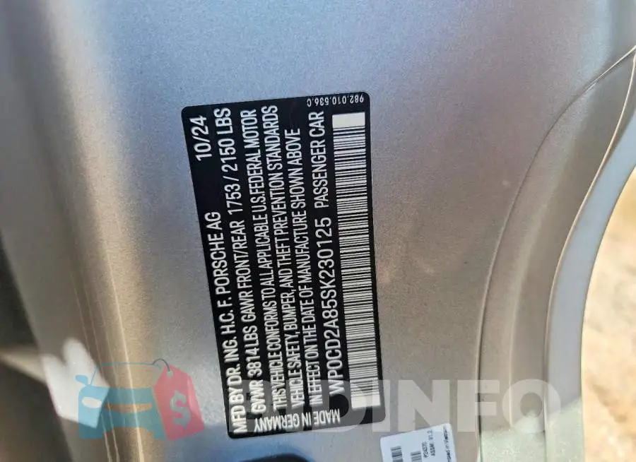 WP0CD2A85SK230125 Photo# 13