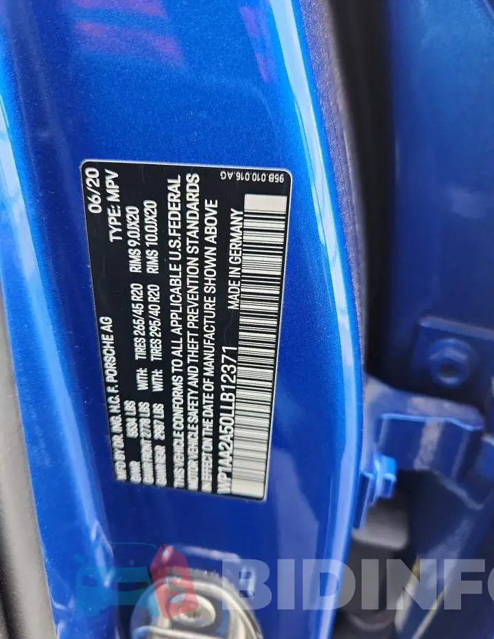 WP1AA2A50LLB12371 Photo# 13