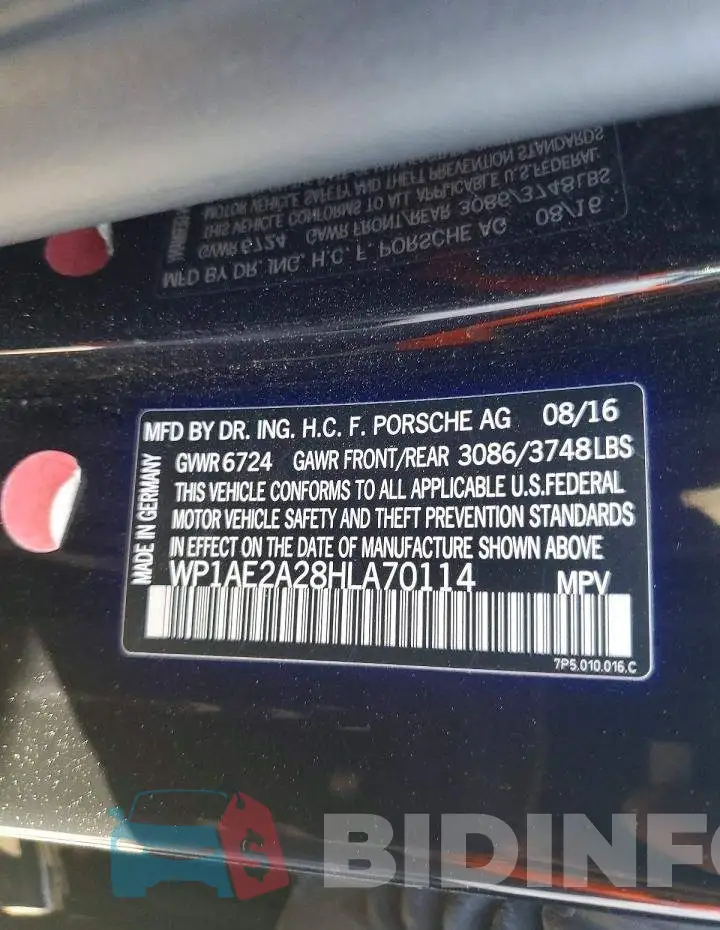 WP1AE2A28HLA70114 Photo# 13