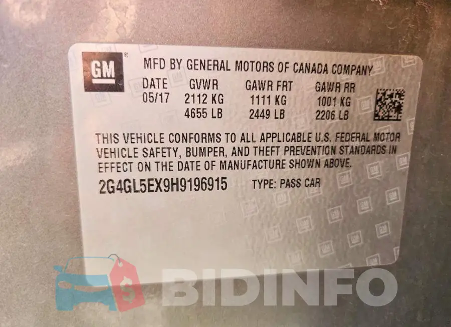 2G4GL5EX9H9196915 Photo# 12