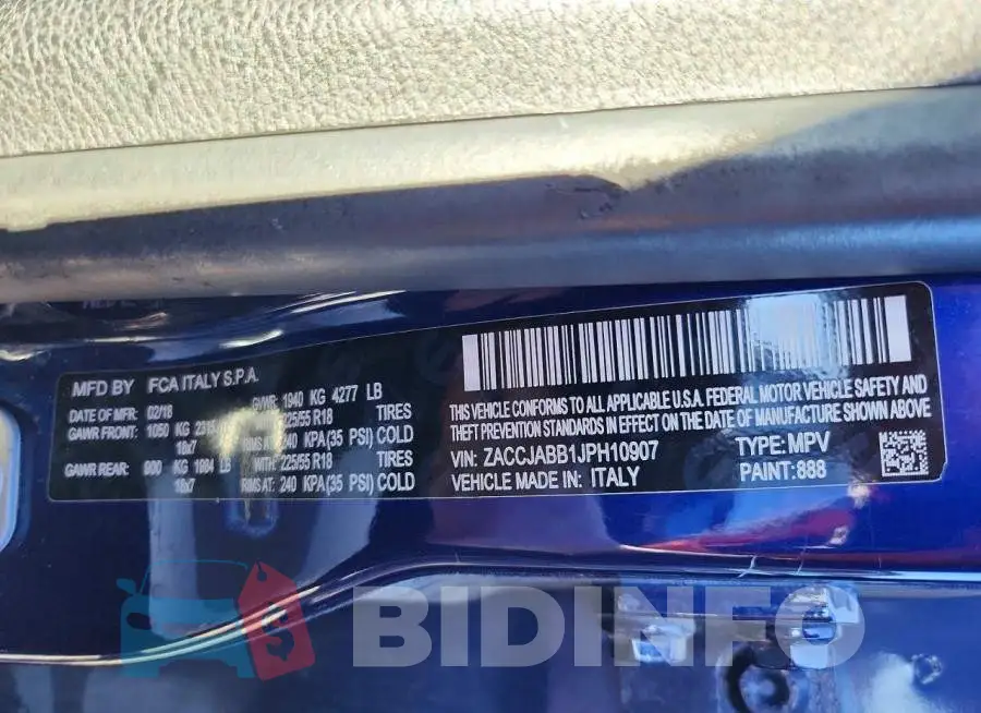 ZACCJABB1JPH10907 Photo# 13