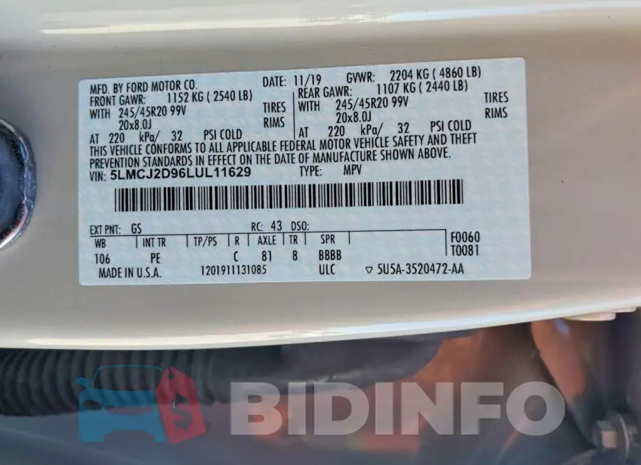 5LMCJ2D96LUL11629 Photo# 12