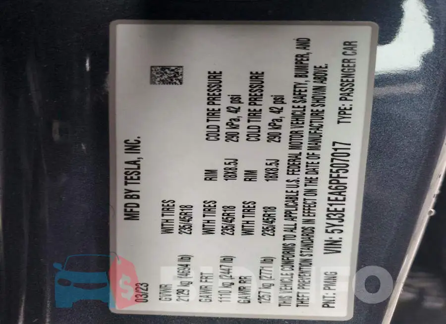 5YJ3E1EA6PF507017 Photo# 12