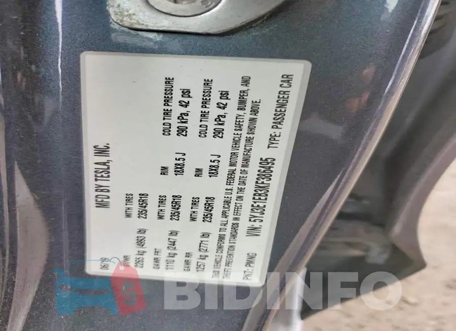 5YJ3E1EB3KF386495 Photo# 13