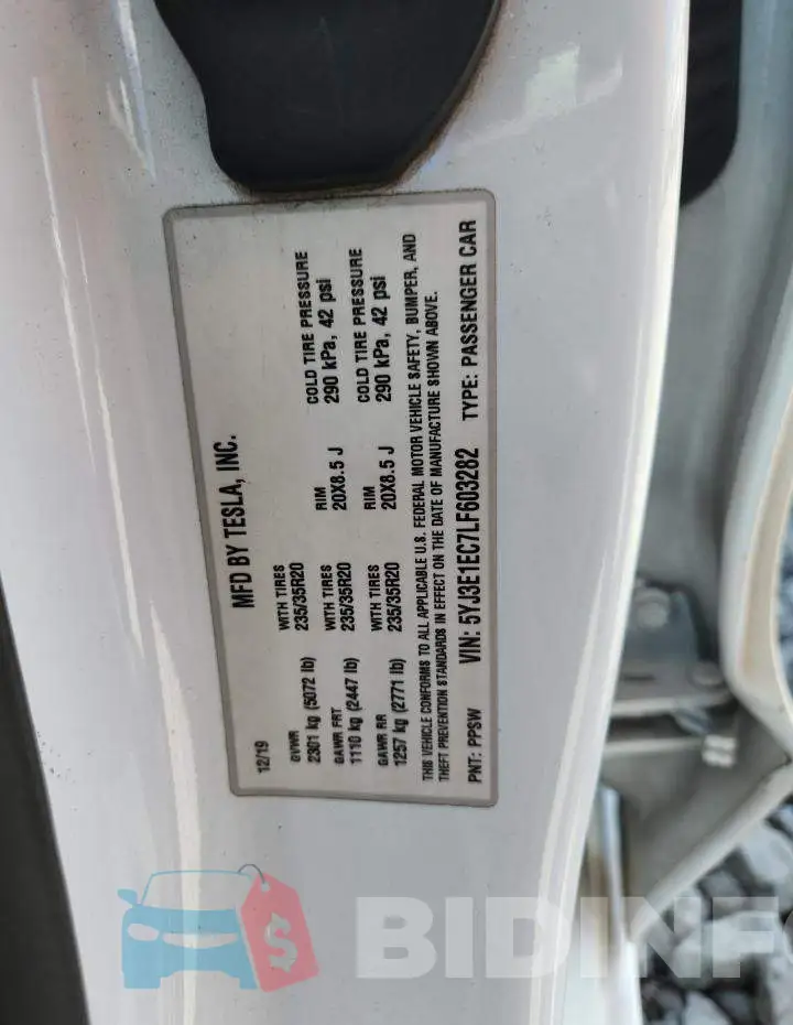 5YJ3E1EC7LF603282 Photo# 12