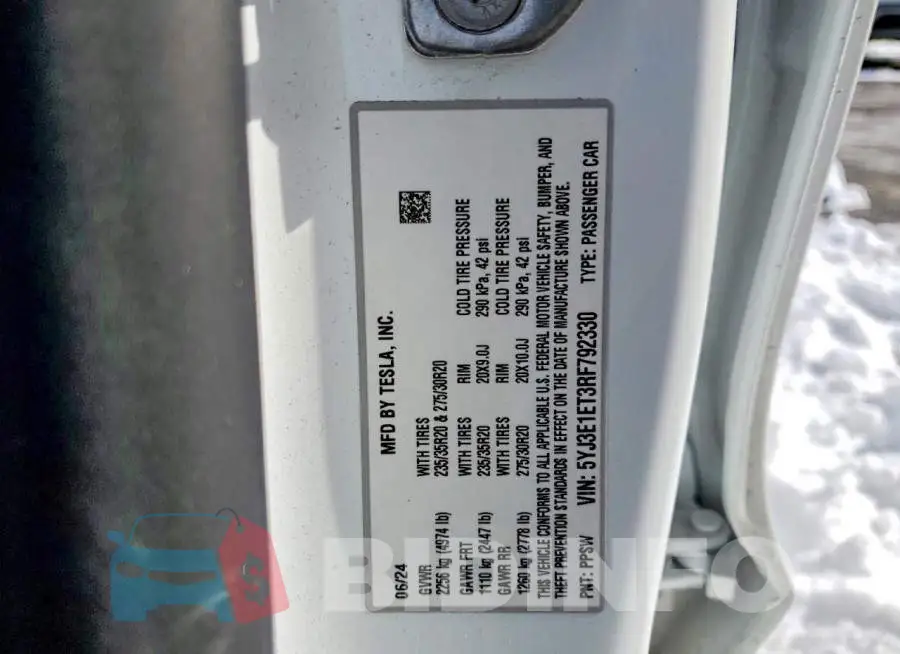 5YJ3E1ET3RF792330 Photo# 13