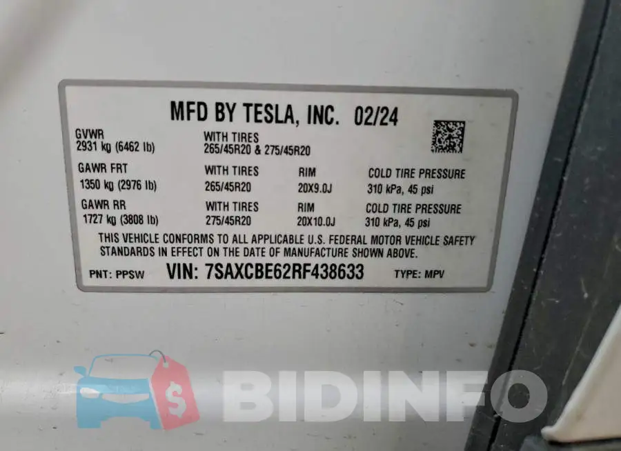 7SAXCBE62RF438633 Photo# 12