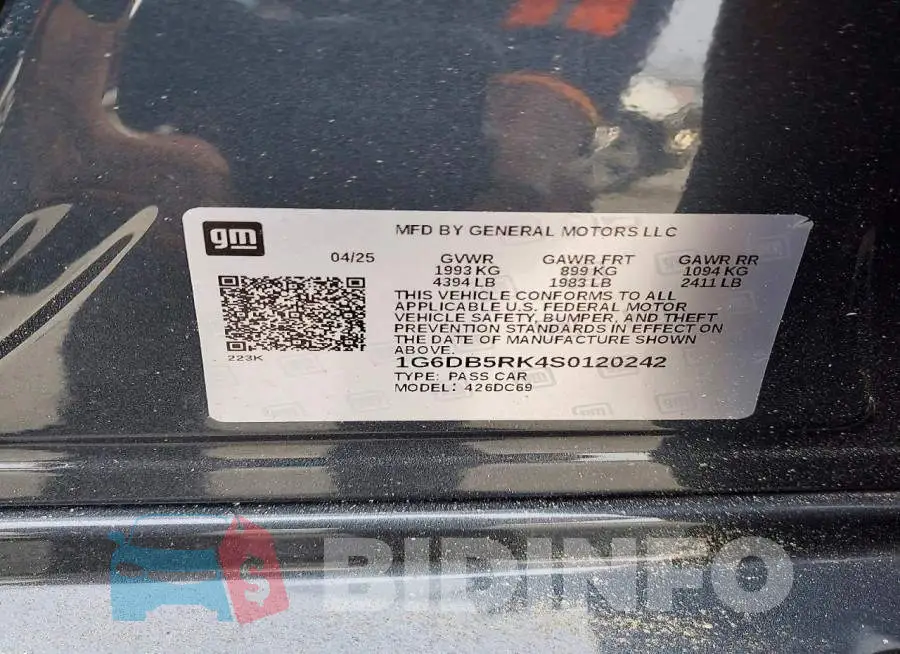 1G6DB5RK4S0120242 Photo# 13