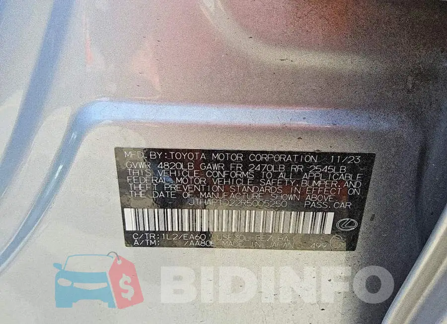 JTHAP1D22R5005250 Photo# 12