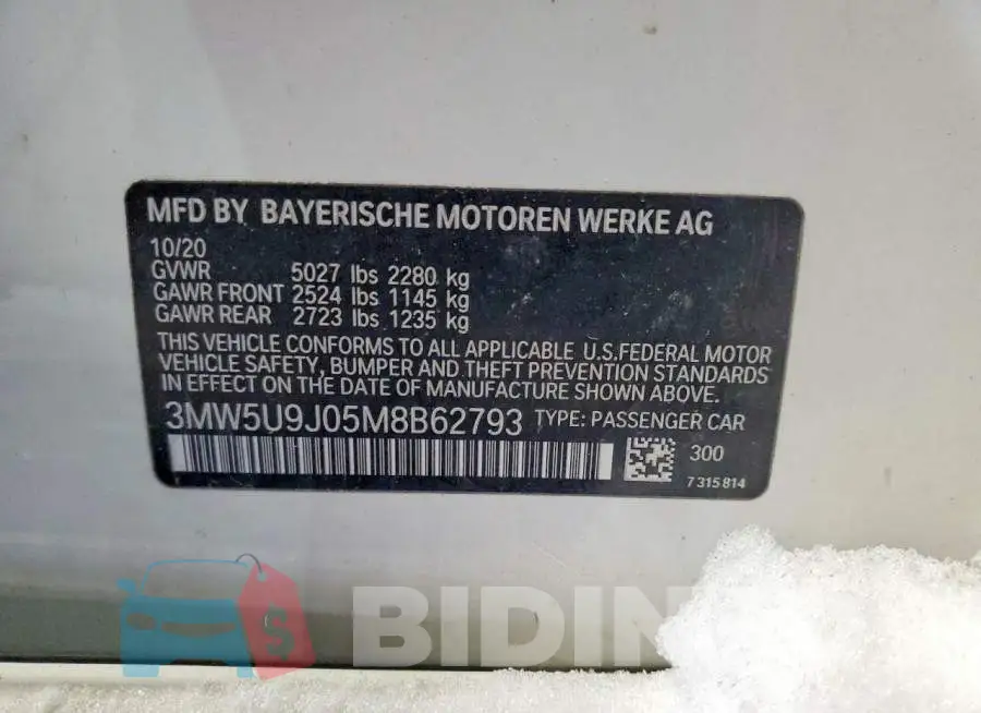 3MW5U9J05M8B62793 Photo# 12