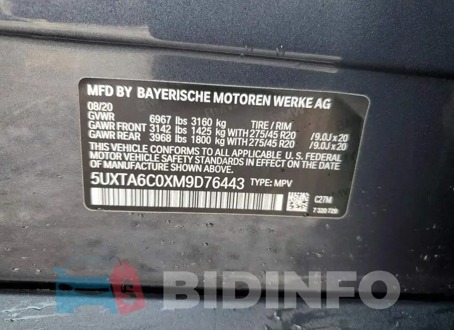 5UXTA6C0XM9D76443 Photo# 13