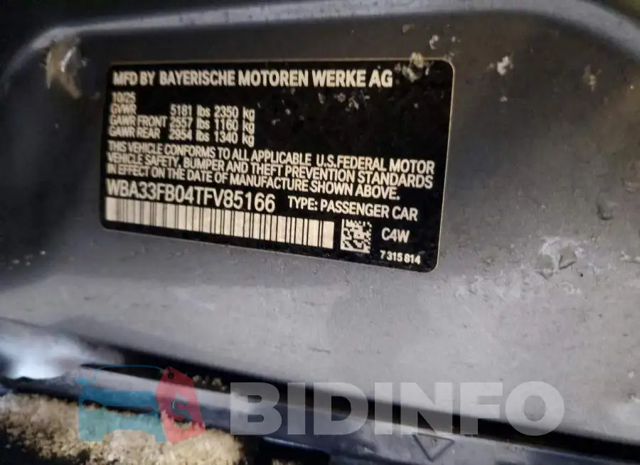 WBA33FB04TFV85166 Photo# 12