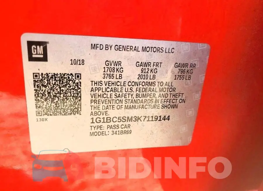 1G1BC5SM3K7119144 Photo# 13
