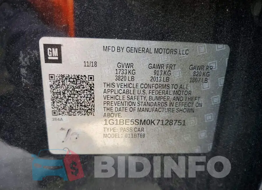 1G1BE5SM0K7128751 Photo# 12