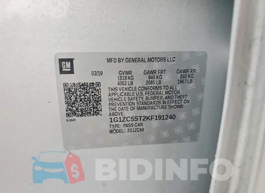 1G1ZC5ST2KF191240 Photo# 12