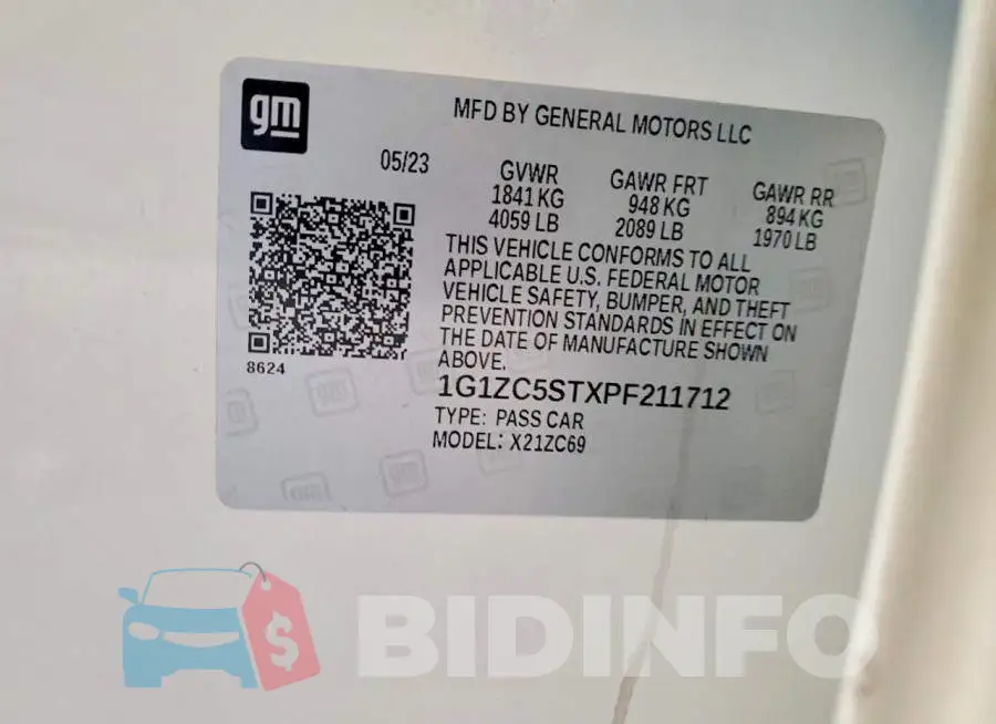 1G1ZC5STXPF211712 Photo# 12