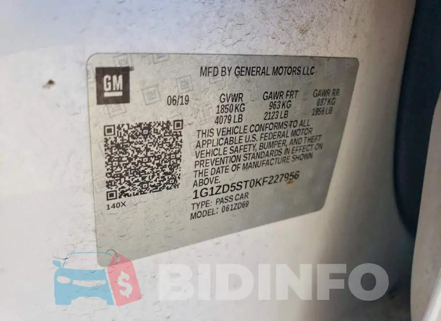 1G1ZD5ST0KF227956 Photo# 12