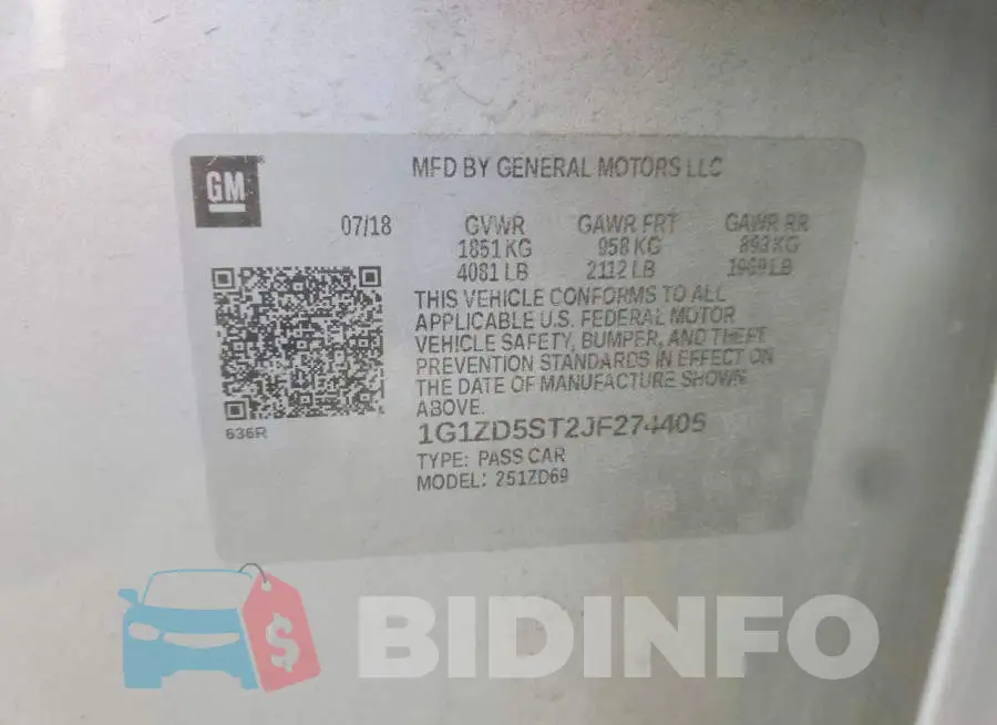 1G1ZD5ST2JF274405 Photo# 13