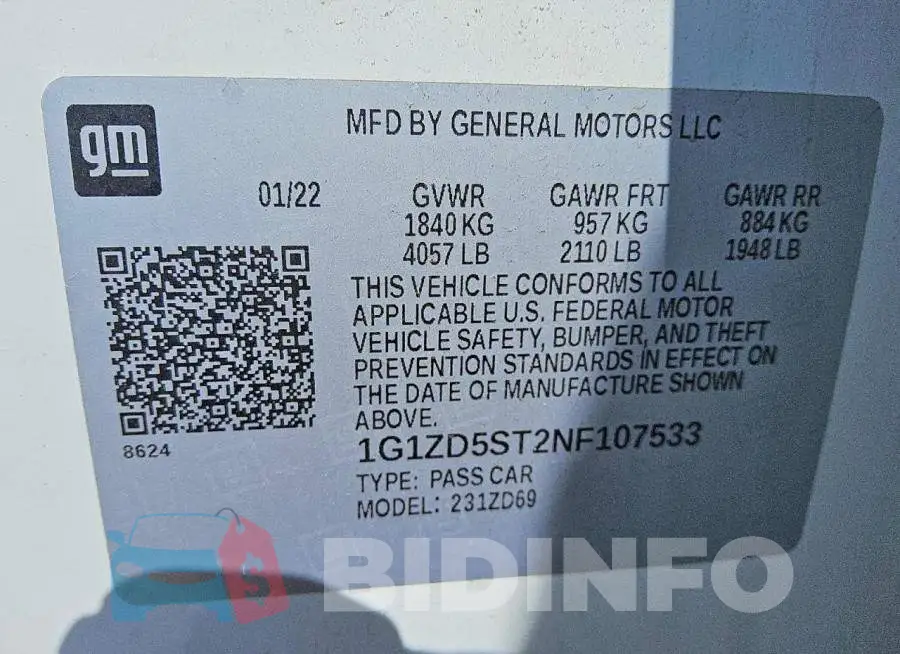 1G1ZD5ST2NF107533 Photo# 12
