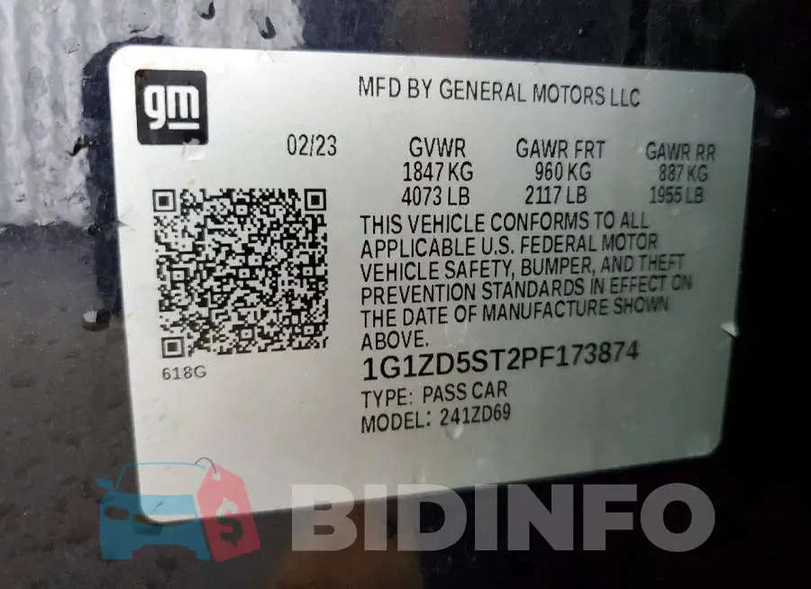 1G1ZD5ST2PF173874 Photo# 12