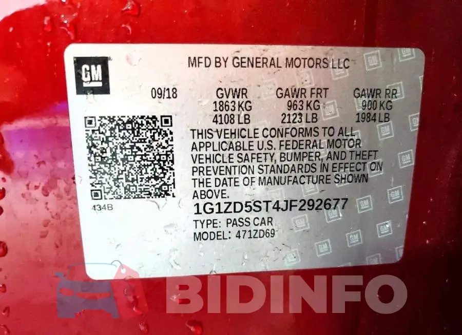 1G1ZD5ST4JF292677 Photo# 12