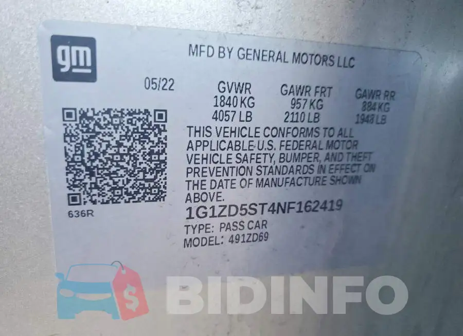1G1ZD5ST4NF162419 Photo# 12