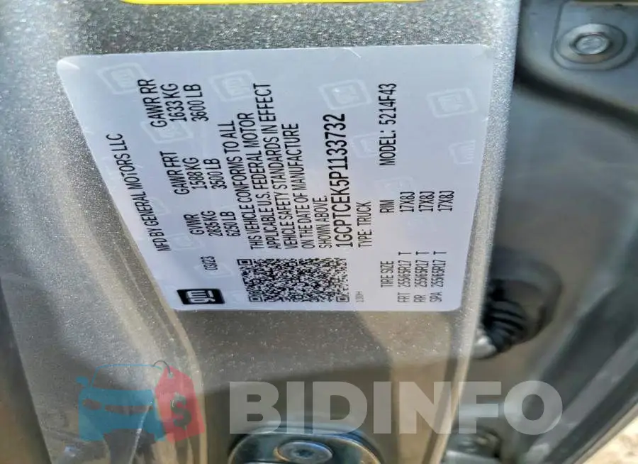 1GCPTCEK5P1133732 Photo# 12