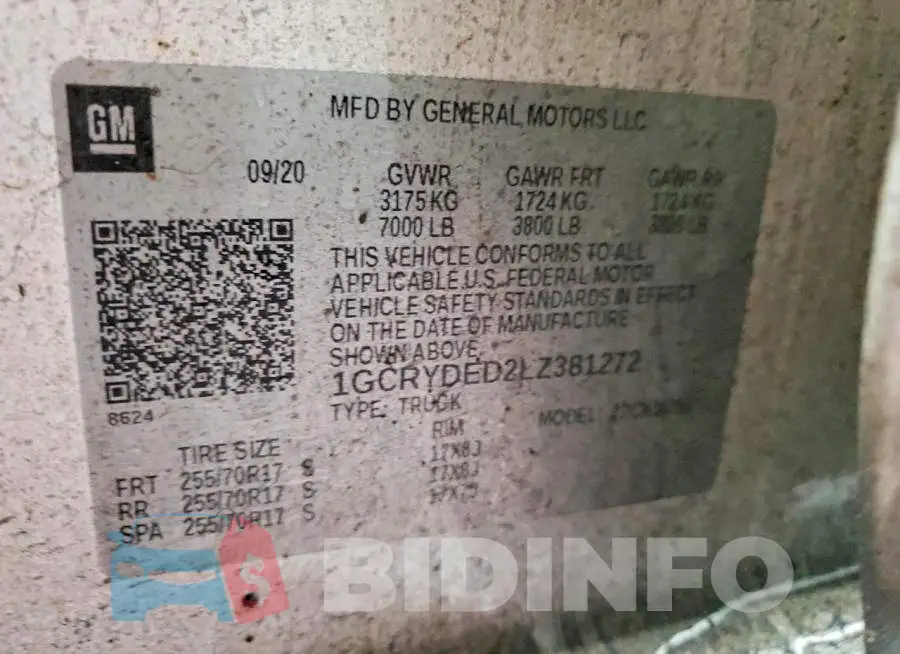 1GCRYDED2LZ381272 Photo# 13