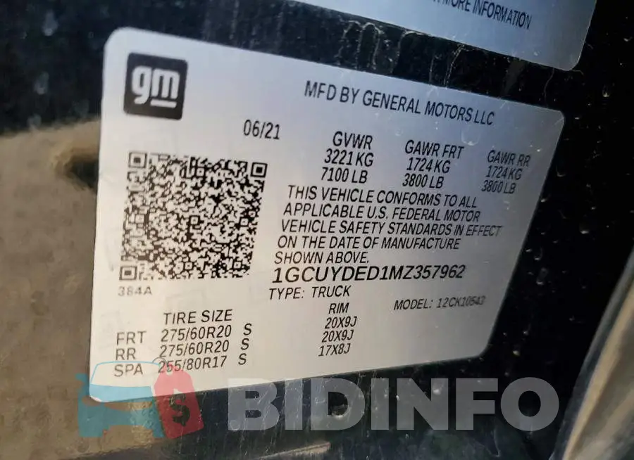 1GCUYDED1MZ357962 Photo# 12