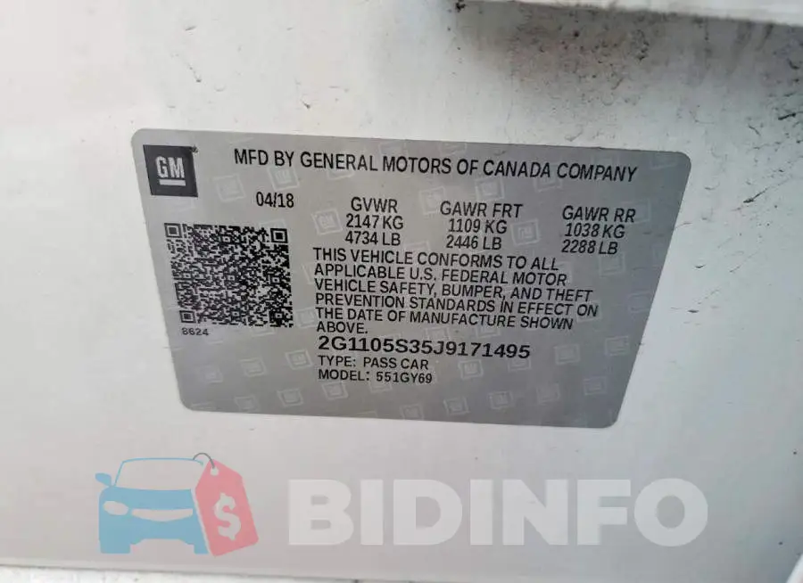 2G1105S35J9171495 Photo# 12