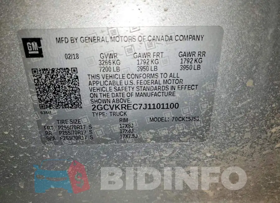 2GCVKREC7J1101100 Photo# 11