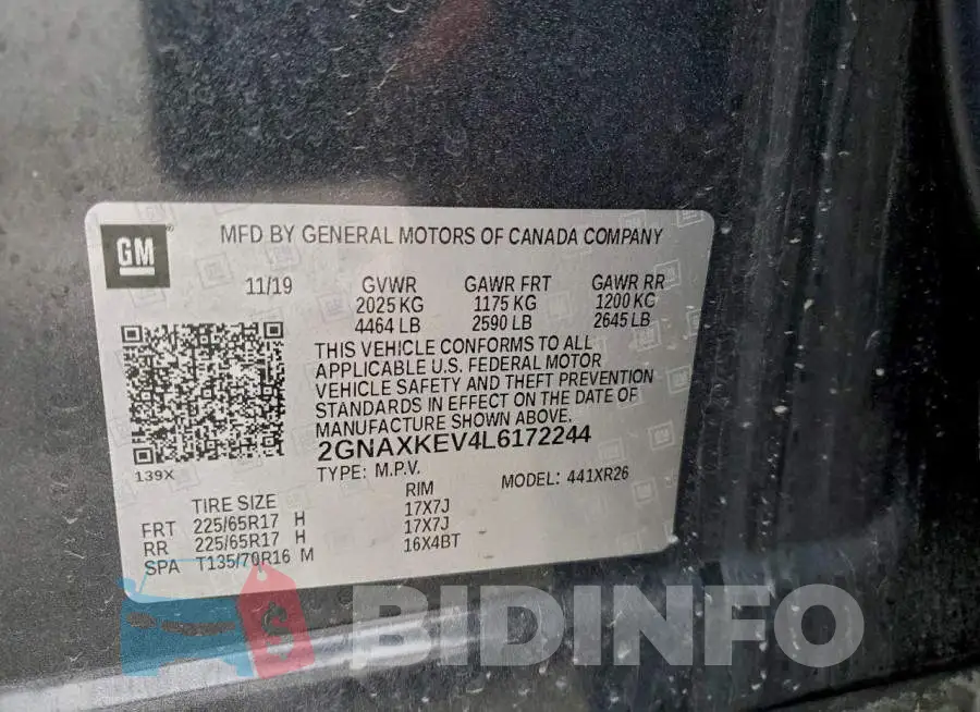 2GNAXKEV4L6172244 Photo# 13