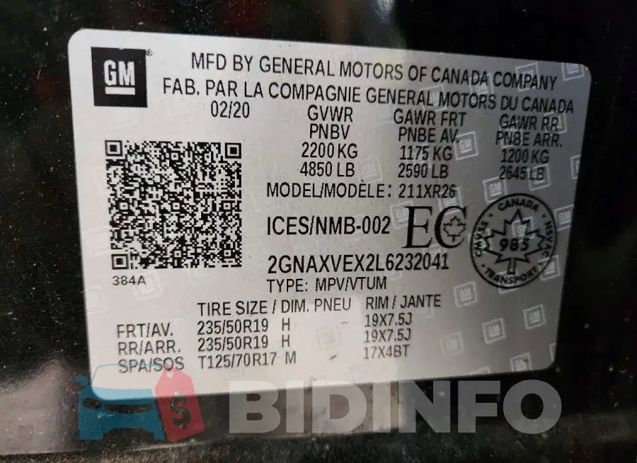 2GNAXVEX2L6232041 Photo# 13