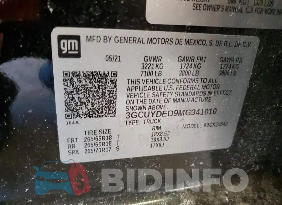 3GCUYDED9MG341010 Photo# 12