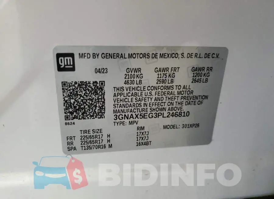 3GNAX5EG3PL246810 Photo# 13