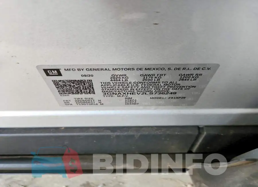 3GNAXHEV2LS736249 Photo# 13