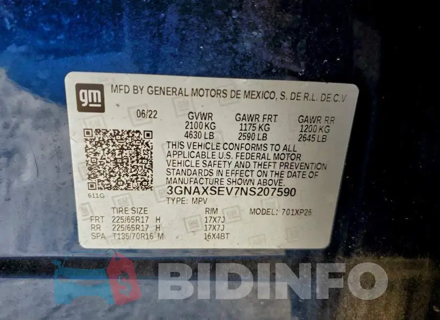 3GNAXSEV7NS207590 Photo# 13