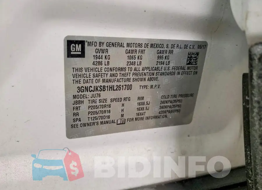 3GNCJKSB1HL261700 Photo# 12