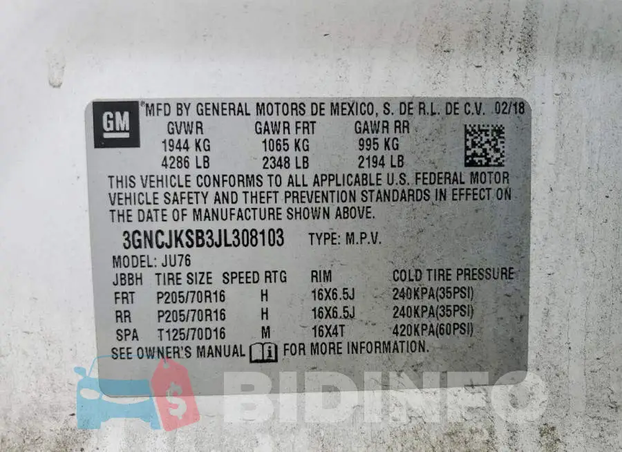 3GNCJKSB3JL308103 Photo# 13