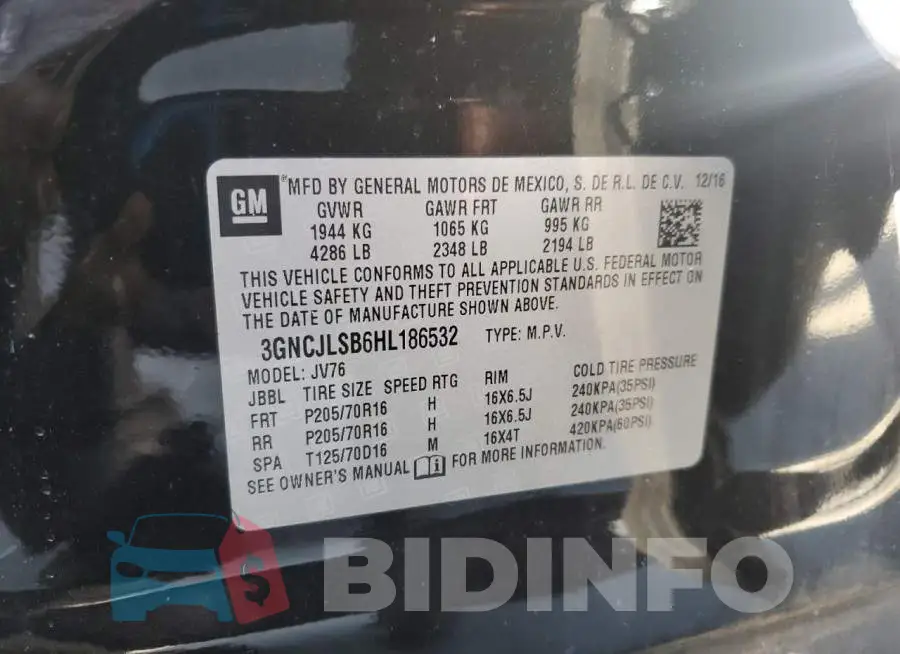 3GNCJLSB6HL186532 Photo# 12