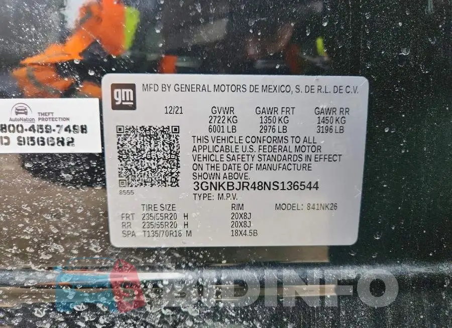 3GNKBJR48NS136544 Photo# 14