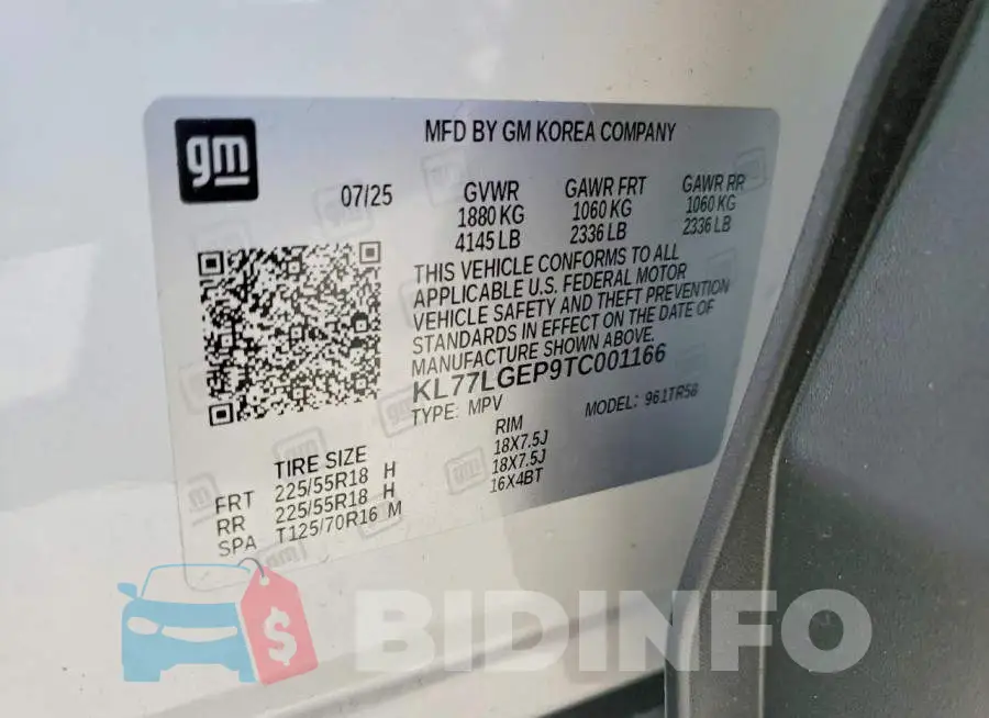 KL77LGEP9TC001166 Photo# 12