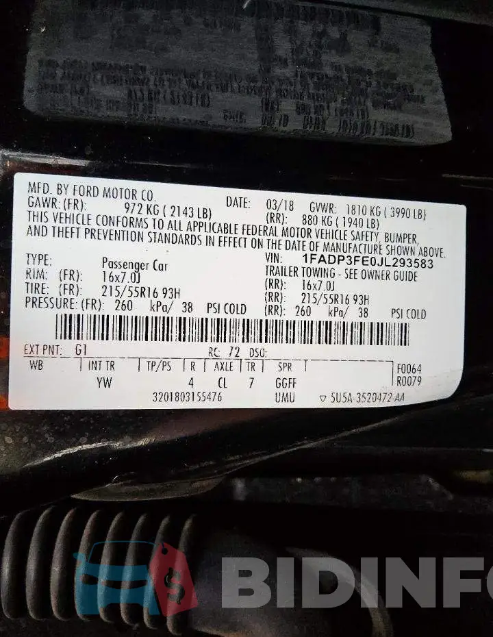 1FADP3FE0JL293583 Photo# 12