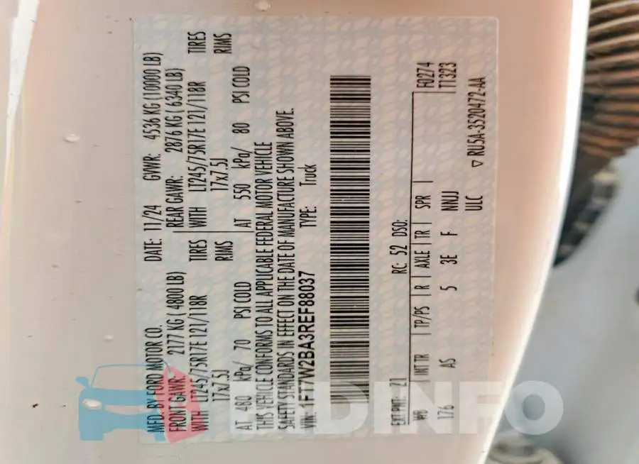 1FT7W2BA3REF88037 Photo# 13