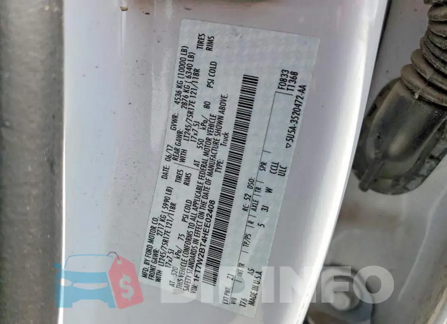 1FT7W2BT4HEE02408 Photo# 13