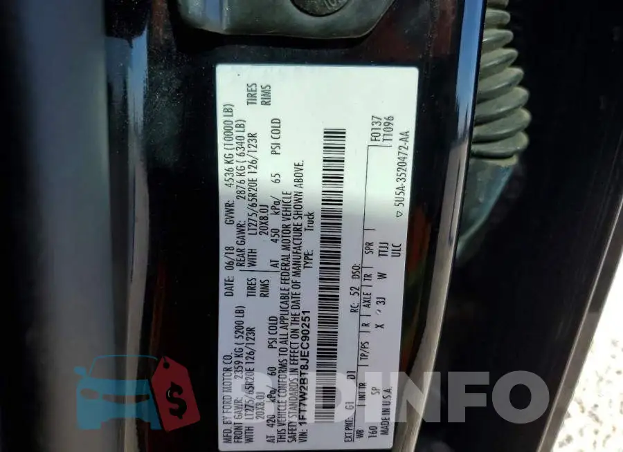 1FT7W2BT8JEC90251 Photo# 12
