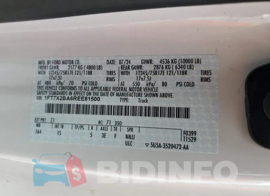 1FT7X2BA6REE81500 Photo# 13