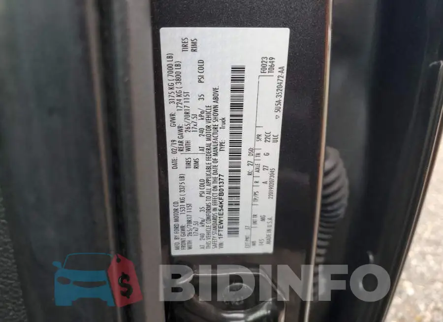 1FTEW1E54KFB01377 Photo# 12