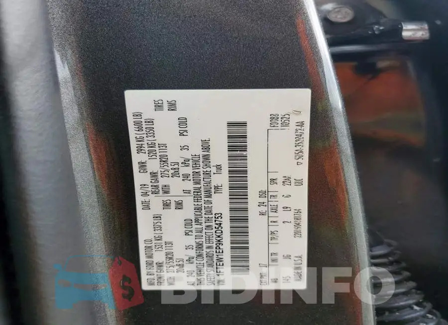 1FTEW1EP9KKD54753 Photo# 12